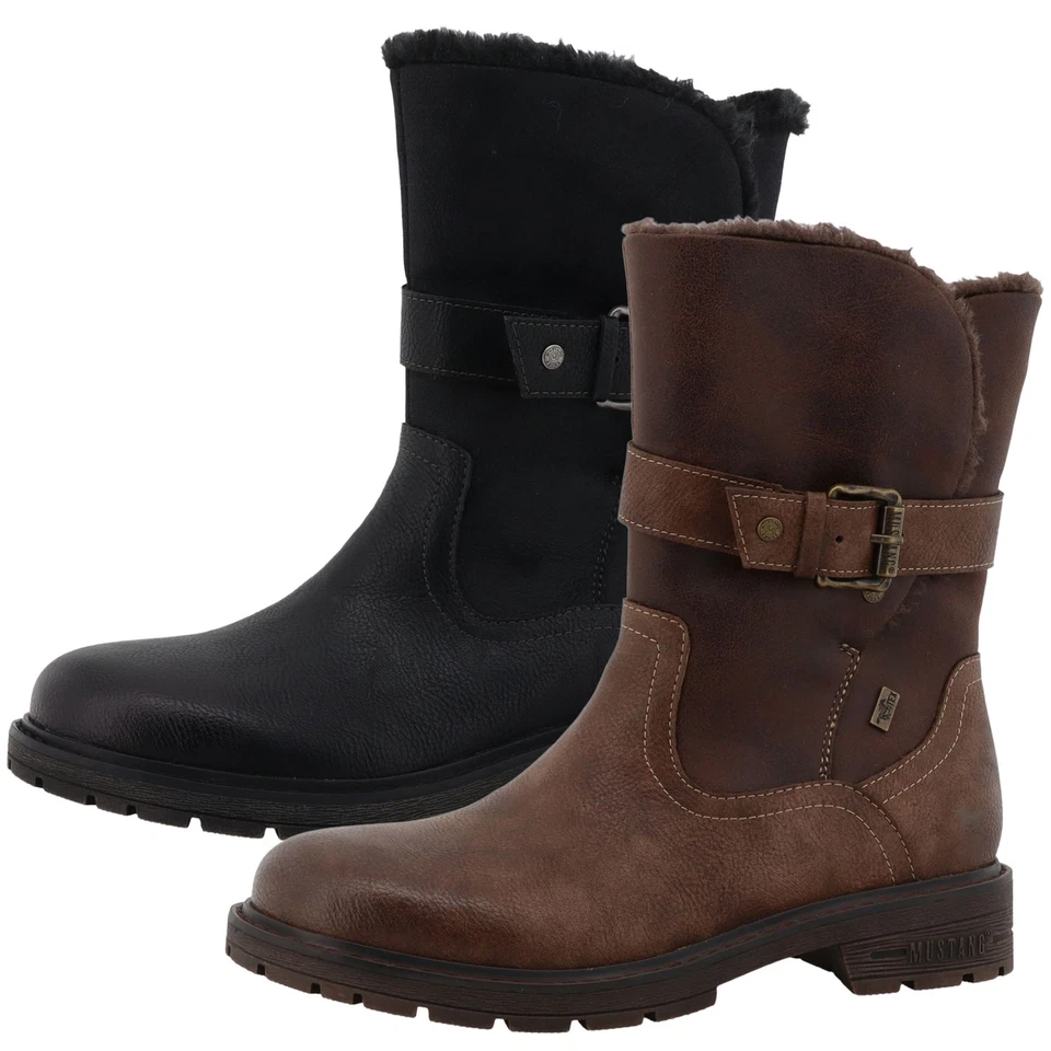 Mustang Bottines Pour Femmes Avec Talon Bloc Et Doublure Chaude 15M0022001 - Photo 1/1