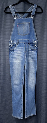 Levi's Girls Blue Denim Bib Overalls Size 14 REG Adjustable Straps Pockets