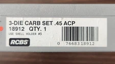 RCBS 45 ACP Carbide  3 Die Set #18912  Good Condition