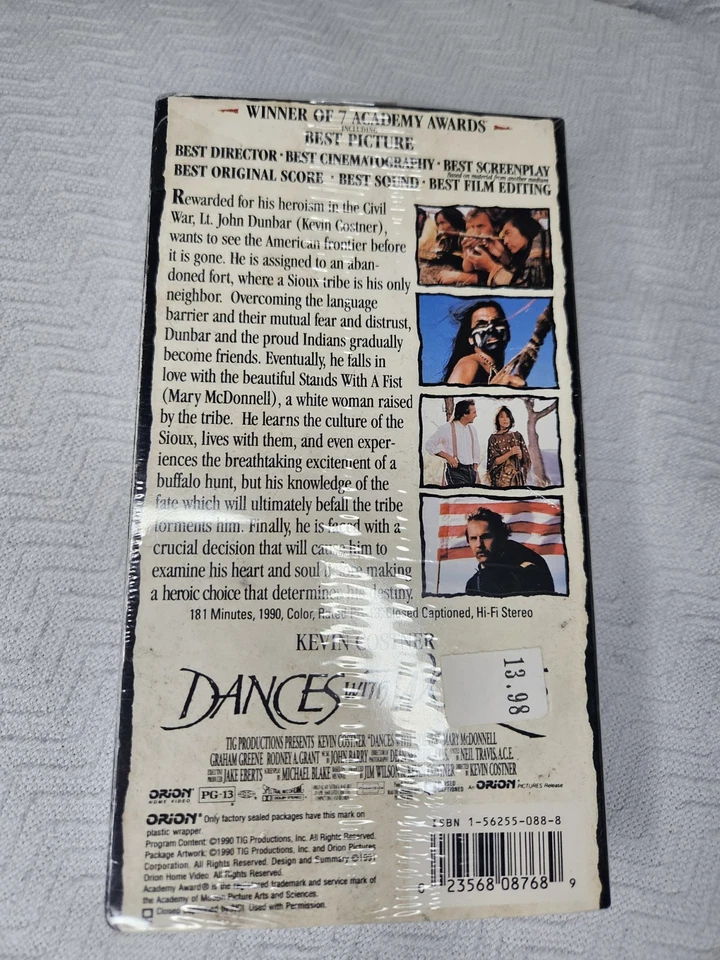 Dances With Wolves VHS Kevin Costner Brand New Still Sealed - Image 2 of 3