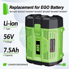 56V 7.5Ah Lithium Battery For EGO 56V Tool Lawn Mower Leaf Blower BA2800 BA4200