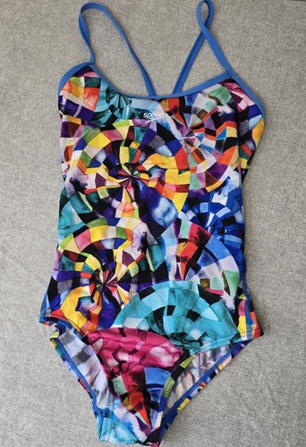 Speedo Helter Skelter Womens One Piece SwimsuitSz 8 - Picture 3 of 10