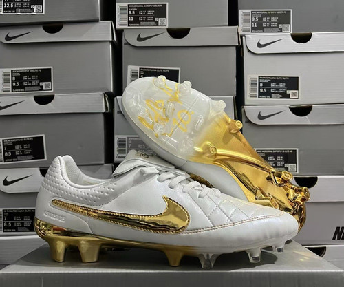 Nike Tiempo Legend Football Cleats White/Gold US 5-11 Medium (D/M)
