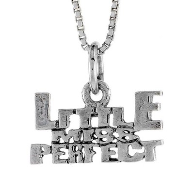 925 Sterling Silver Little Miss Perfect Necklace with 18 Inch Long Box Chain