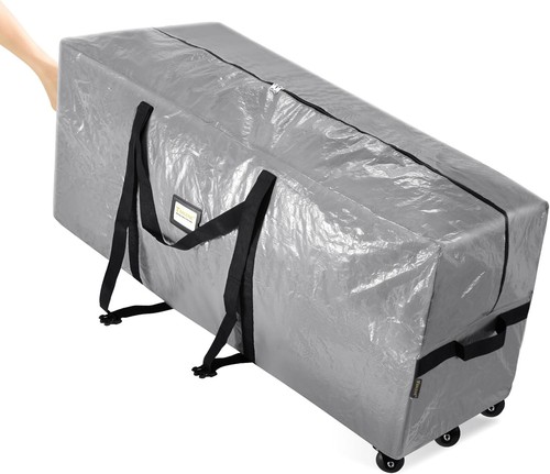 BALEINE 9 ft Rolling Christmas Tree Storage Bag, 3 Swivel Wheels 9 ft, Grey