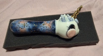  Unicorn Pipe Silver Lining Ceramics