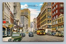 Vintage Telegraph Avenue Oakland California Linen Postcard by Gilboy