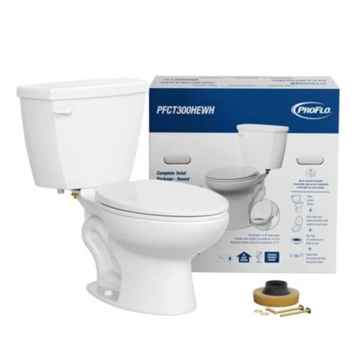 PROFLO PFCT300HE Complete 1.28 GPF Two Piece Round Toilet - White - Picture 1 of 3