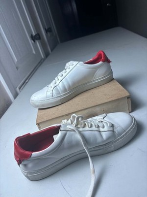 Women's Givenchy White Sneaker with Red Trim Some Marks and Wear Sz 38 / US 8
