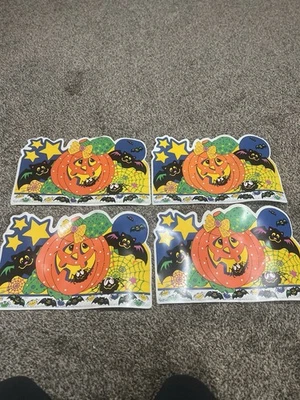 Vintage 4er Set Barth & Dreyfuss Vinyl Halloween Tischsets. - Bild 1 von 4