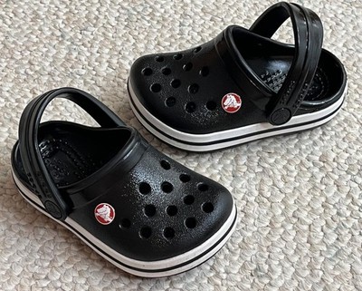 Crocs Crocband Clogs Size C5 Child Boy Girl Unisex Kids Black Sandals Shoes