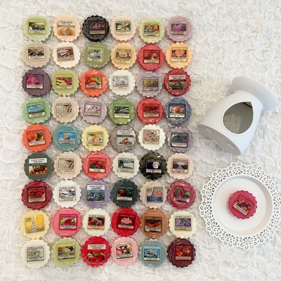 Yankee Candle Wax Melt Tart Duftwax 55 Stück + Duftlampe + Untersetzer