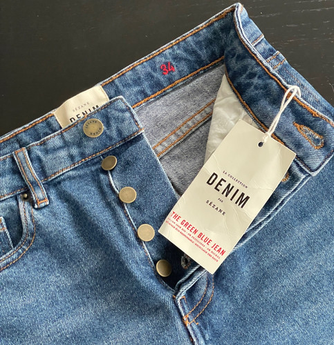 NWT SEZANE Brut Sexy Denim Button Fly Tapered Hi Rise Jeans EU Size 34 US 2