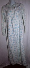 The Vermont Country Store 100 Cotton Flannel Nightgown small white blue flowers