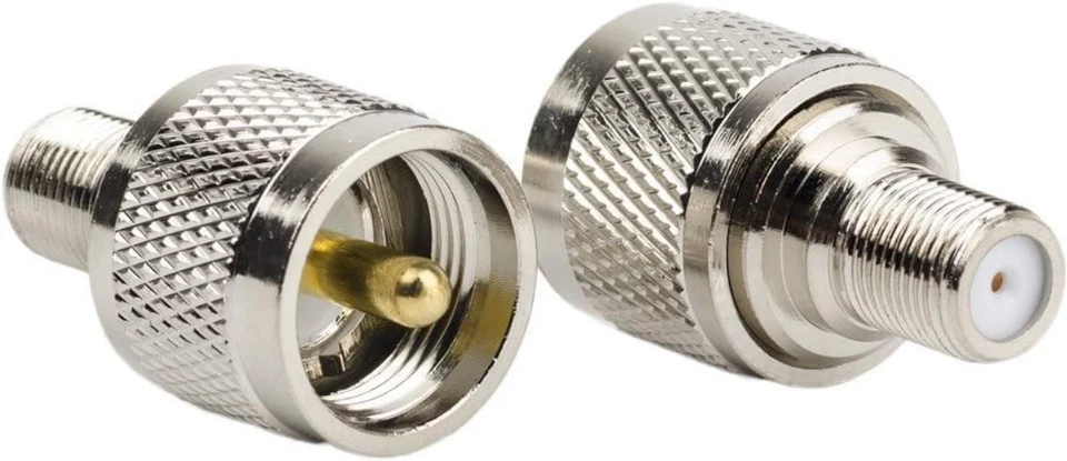 2PCS RF Coaxial Adapter Set: F Female to UHF Male PL-259 for Networking & Com... - Image 2 of 4