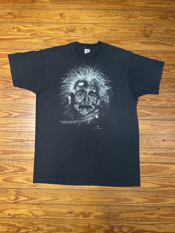 Vintage 90’s Albert Einstein Galaxy Tee, Art, Nature, Science, XL, Single Stitch
