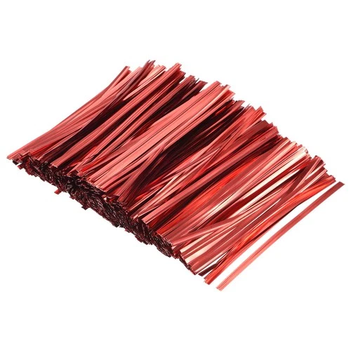 Foil Twist Ties 4.5" Plastic Closure Tie for Bread, Candy Red 750pcs