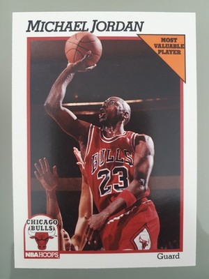 1991-92 NBA Hoops Michael Jordan #30 Chicago Bulls B Basketball