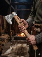 HAND FORGED Carbon Steel Hatchet VIKING Axe Battle Ready Throwing Axe, WAQX-5