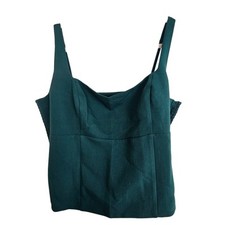 Abercrombie  Fitch Tank Top Women XL Green Square Neck Tank Top Crop Tank Top