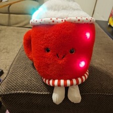 FAO Schwarz Glow Brights Plush LED With Sound - Hot Cocoa 11x9"