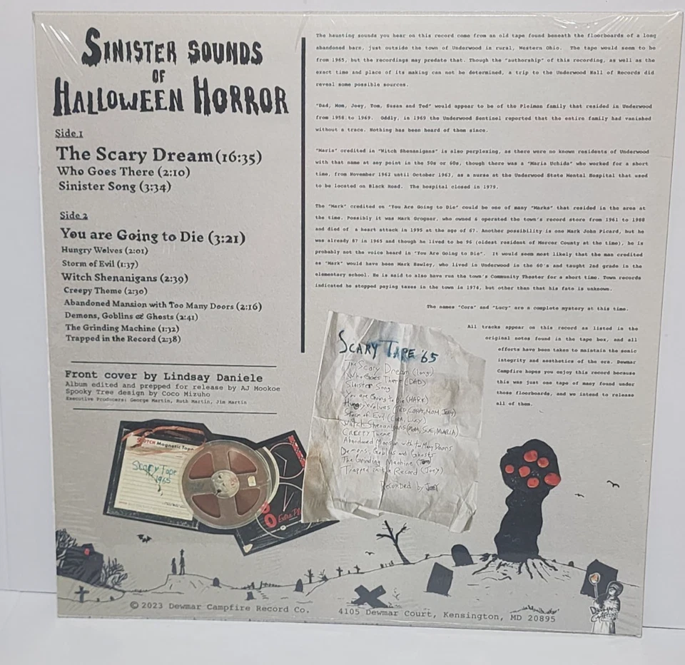 Sinister Sounds of Halloween Horror by Dewmar Campfire Record Album New Sealed Foto 4 de 4