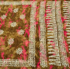 Sushila Vintage Green Saree 100 Pure Cotton Batik Printed Soft Craft Fabric