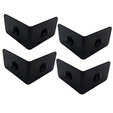 4 Pcs Black Metal Corner Protector, Decorative Right Angle Corner Brackets for
