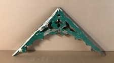 Single Antique Shabby Green VTG Wood 19x37 Gingerbread Corbel Chic Old 1195-26B