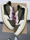 Travis Scott X Nike Jordan 1 Low OG SP Medium Olive Size 9 Mens Worn
