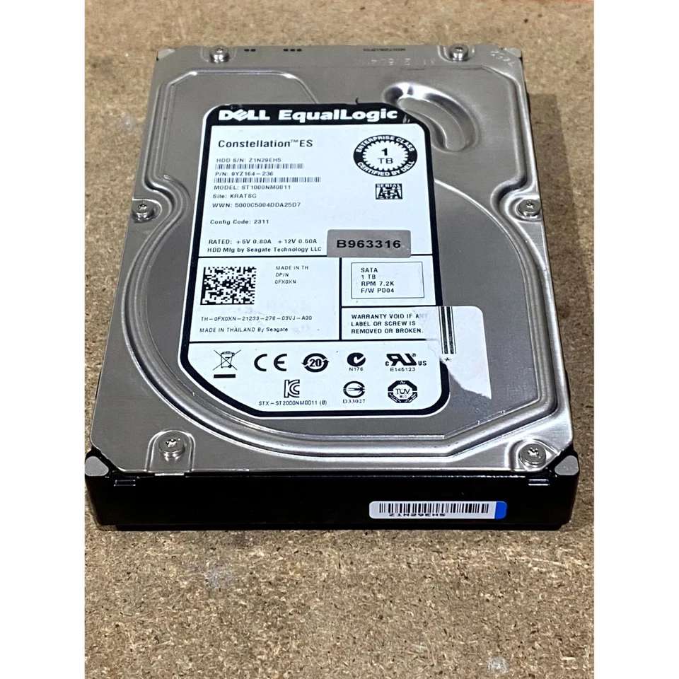 Dell EqualLogic Constellation ES ST1000NM0011 3.5" PC Hard Drive Silver 1TB SATA - Image 2 of 4
