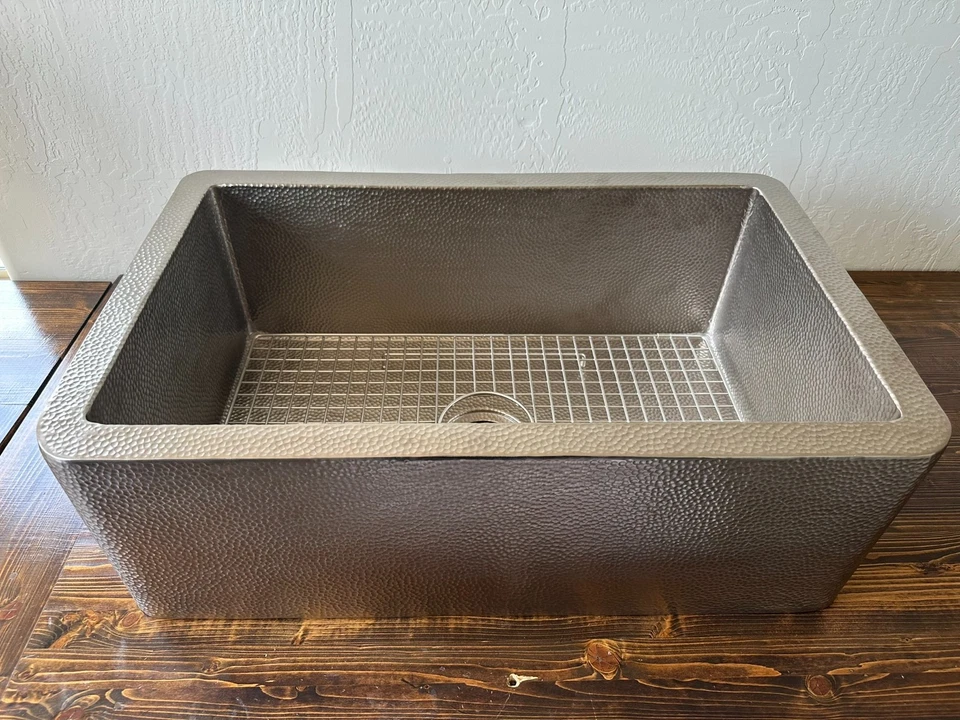 Native Trails Brushed Nickel 30" Farmhouse Apron Sink – Handcrafted – Pristine - Image 3 of 4