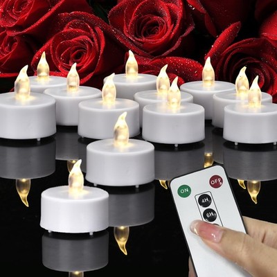 Tea Lights Candles Battery Operated with Remote Control, 24Pcs Flickering Fla...