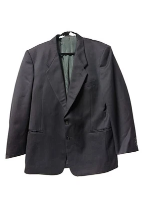 VTG Giorgio Armani Men's Black Blazer Jacket 42R Made In Italy Wool Blend