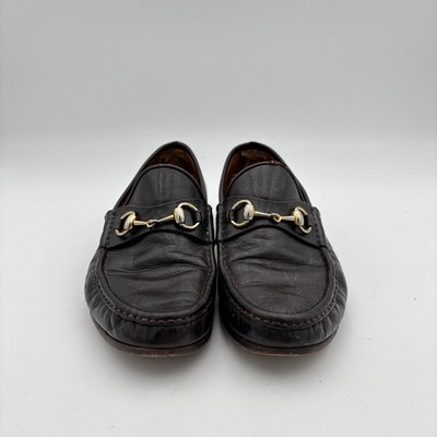 Vintage 80s Gucci Leather Horsebit Loafers Shoes Men's 41.5 D US 8