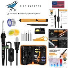 80W Digital Soldering Iron Kit w LCD Display, 13-in-1 Electronics Repair Tools