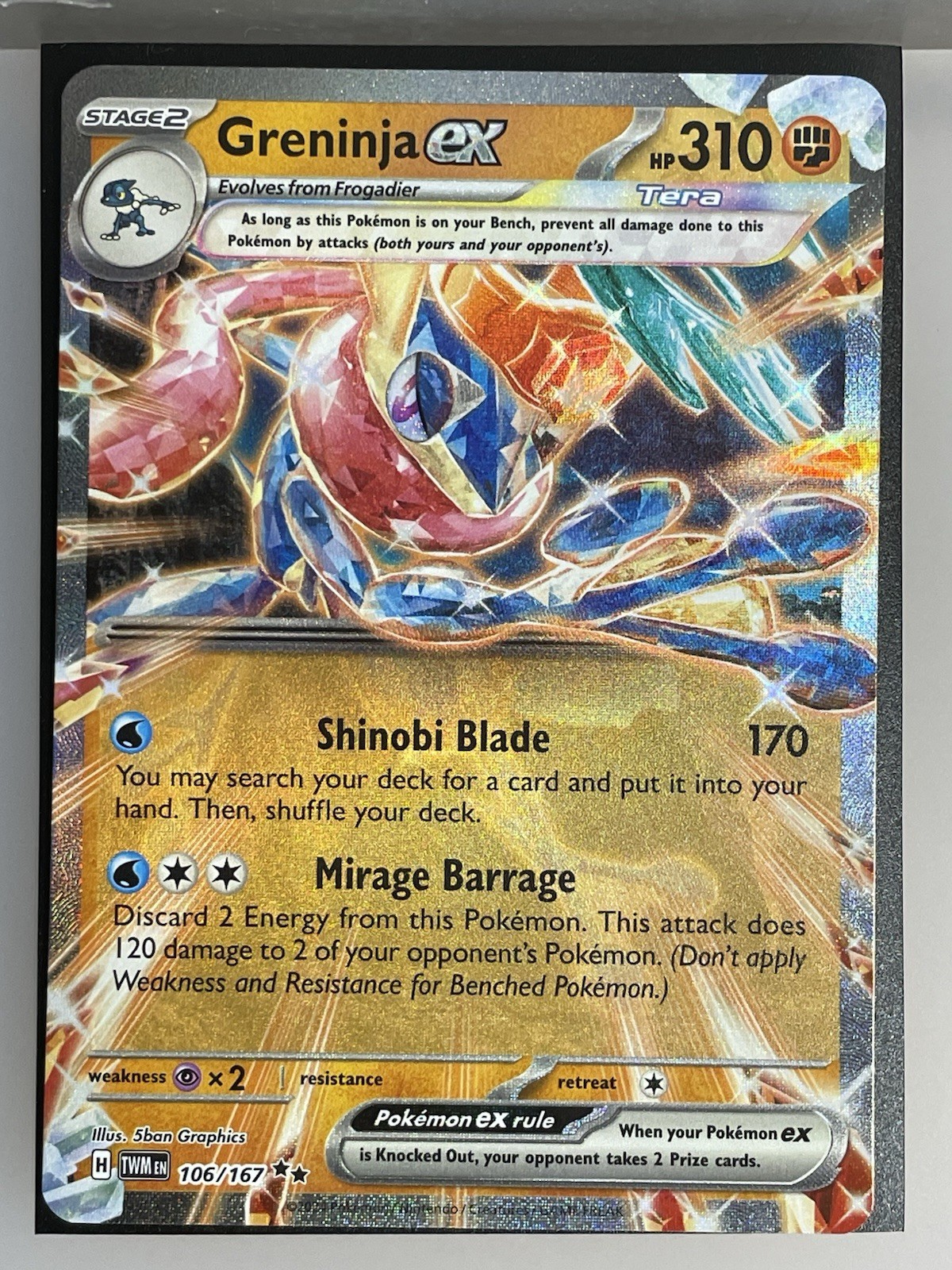 Greninja ex 106/167 Double Rare Twilight Masquerade Pokemon Near Mint