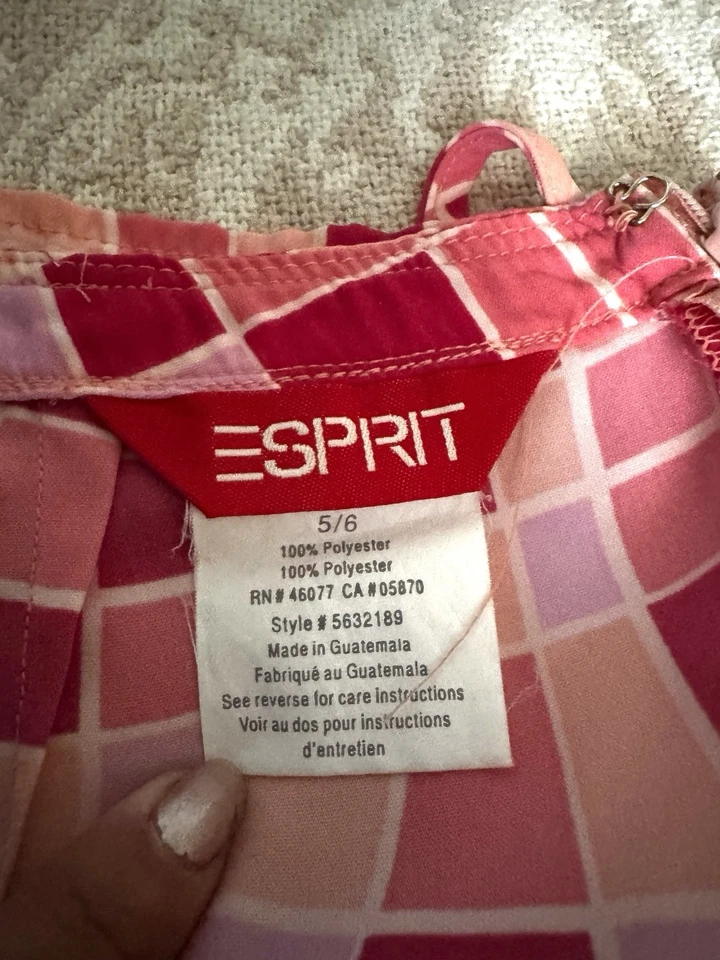 Esprit Vintage Skirt Size 5/6 Pink & Red  A-Line Slip-on Adjustable Waist - Image 2 of 4