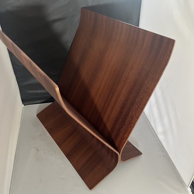 vintage Umbra 1980s bentwood wood veneer magazine rack holder