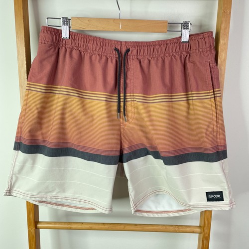 Rip Curl Fun Times 16" Volley Boardshorts Mens Extra Large Red White Drawstring