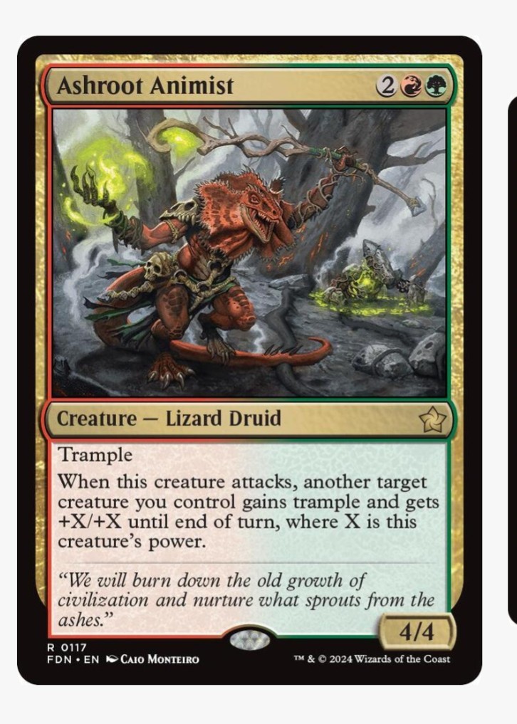Ashroot Animist | MTG FDN Foundations | Lizard Druid Rare EDH | Unplayed NM