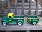 Tonka John Deere Pickup And Trailer!! Excellent Custom Restoration!!