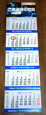 2024 Kalender Monatskalender 5 Fünf Monate Bürokalender MC Technologies 