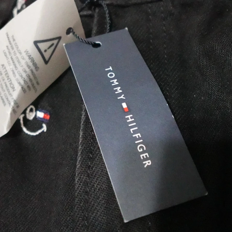 Tommy Hilfiger Slim Tapered Jeans Girl's Size 18 Black Embroidered Logo Denim - Image 2 of 4