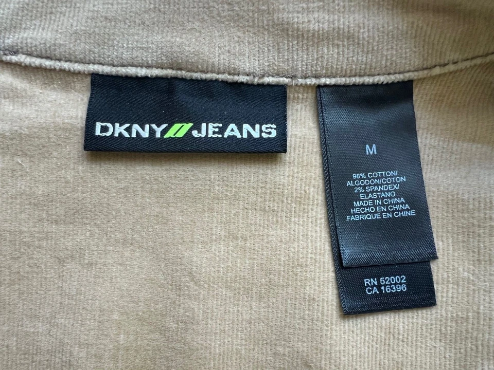 DKNY JEANS Chaqueta Blazer Recortada Beige Algodón Spandex Pana Talla M Foto 4 de 4
