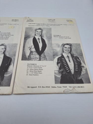 2 Vintage Western Vest Patterns Sizes 6 thru 12 #L94-V011 N011 1993 - Picture 3 of 3
