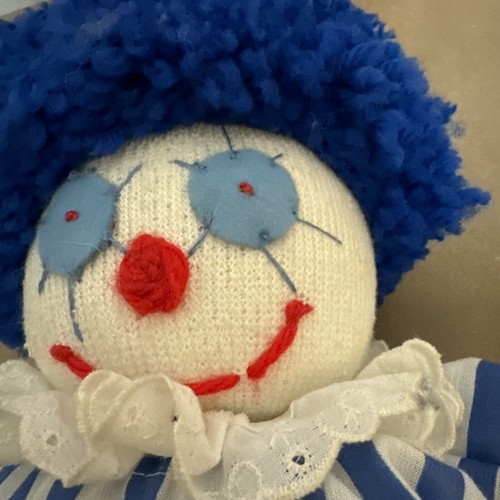 Vintage Handmade Cloth/Rag Clown Doll - - Year Unknown 28” - Picture 6 of 7