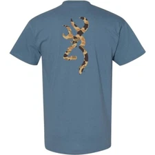 NWT size Medium Browning Blue Camo s/s Realtree Edge Buckmark Men's t-shirt