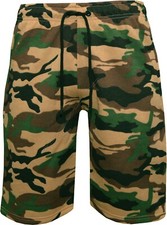 Mens Camouflage Jogger Shorts Zip Pockets Fleece Comfort Casual Wear M - XXL