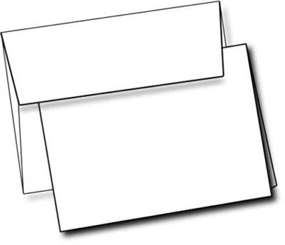 Heavyweight White Blank Cards With White Envelopes 5x 7 Greeting Cards Blan